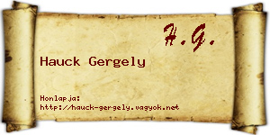 Hauck Gergely névjegykártya